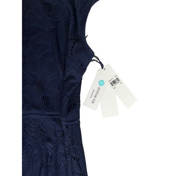 Stitch Fix WISP A-Line Women's Leeah Navy Blue Lace Knit Dress Size 10 Petite - Picture 6 of 8